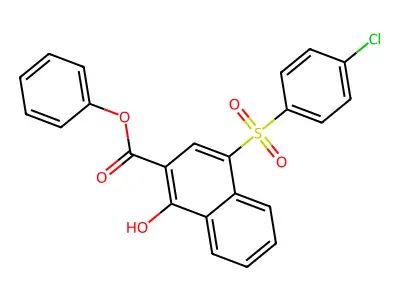 Phenyl 4-(4-chlorophenylsulfonyl)-1-hydroxy-2-naphthoate structure