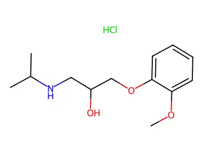 2-Propanol, 1-(2-methoxyphenoxy)-3-((1-methylethyl)amino)-, hydrochloride (1:1) structure