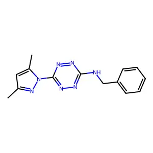 6-(3,5-Dimethyl-1H-pyrazol-1-yl)-N-benzyl-1,2,4,5-tetrazine-3-amine structure