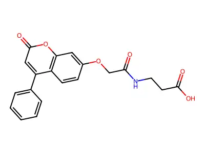 3-(2-((2-oxo-4-phenyl-2H-chromen-7-yl)oxy)acetamido)propanoic acid structure