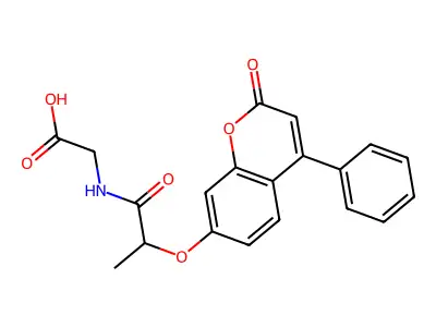 N-{2-[(2-oxo-4-phenyl-2H-chromen-7-yl)oxy]propanoyl}glycine structure