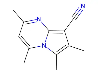 2,4,6,7-Tetramethylpyrrolo[1,2-a]pyrimidine-8-carbonitrile structure