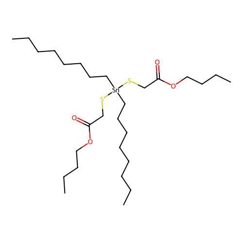 Butyl 2-((2-butoxy-2-oxoethyl)sulfanyl-dioctylstannyl)sulfan structure