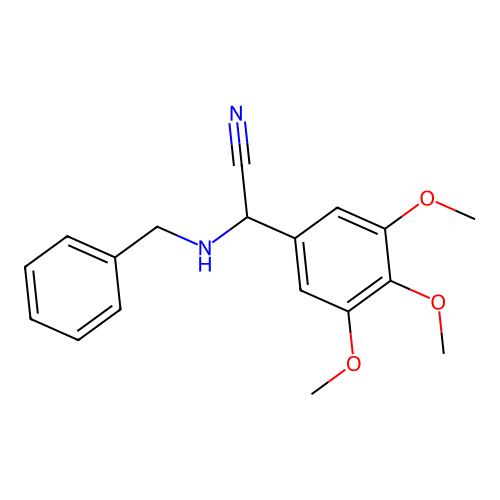 2-(Benzylamino)-2-(3,4,5-trimethoxyphenyl)acetonitrile structure