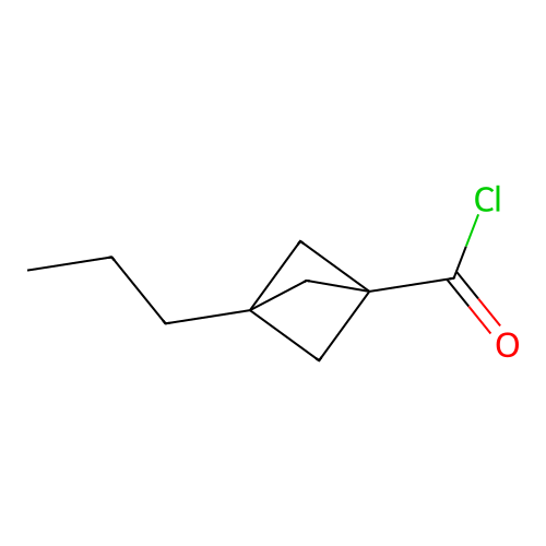 InChI=1/C9H13ClO/c1-2-3-8-4-9(5-8,6-8)7(10)11/h2-6H2,1H structure