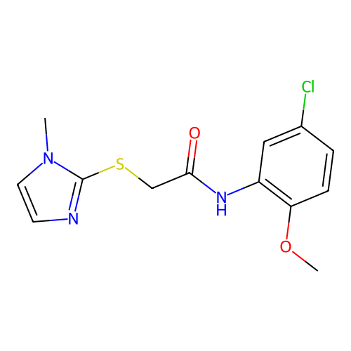 N-(5-chloro-2-methoxyphenyl)-2-[(1-methyl-1H-imidazol-2-yl)sulfanyl]acetamide structure