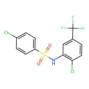 4-Chloro-N-(2-chloro-5-(trifluoromethyl)phenyl)benzenesulfonamide structure
