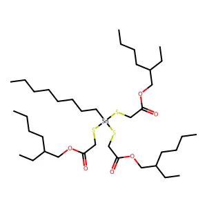 Octyltin tris(2-ethylhexyl thioglycolate) structure