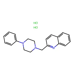 Quinoline, 2-((4-phenylpiperazinyl)methyl)-, dihydrochloride structure