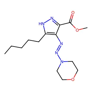 methyl 4-(morpholin-4-yldiazenyl)-5-pentyl-1H-pyrazole-3-carboxylate structure