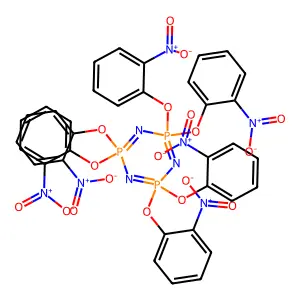 Hexa(2-nitrophenoxy)cyclotriphosphazene structure