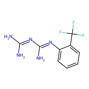 1-(Diaminomethylidene)-2-[2-(trifluoromethyl)phenyl]guanidine structure