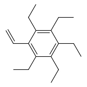 2,3,4,5,6-Pentaethyl-1-vinylbenzene structure