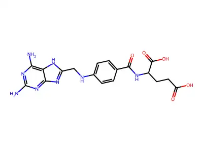 2-[[4-[(2,6-diamino-7H-purin-8-yl)methylamino]benzoyl]amino]pentanedioic Acid structure
