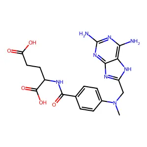 L-Glutamic acid, N-(4-(((2,6-diamino-1H-purin-8-yl)methyl)methylamino)benzoyl)- structure