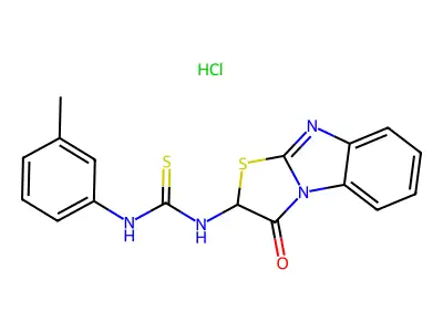 Urea, 1-(2,3-dihydro-3-oxothiazolo(3,2-a)benzimidazol-2-yl)-2-thio-3-m-tolyl-, monohydrochloride structure