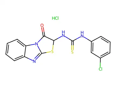 Urea, 1-(m-chlorophenyl)-3-(2,3-dihydro-3-oxothiazolo(3,2-a)benzimidazol-2-yl)-2-thio-, monohydrochloride structure