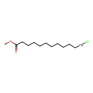 Chloro(11-methoxy-11-oxoundecyl)mercury structure