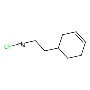 Chloro[2-(cyclohex-3-en-1-yl)ethyl]mercury structure