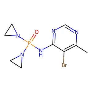 Phosphinic amide, P,P-bis(1-aziridinyl)-N-(5-bromo-6-methyl-4-pyrimidinyl)- structure