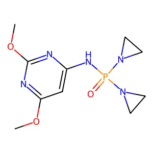Phosphinic amide, P,P-bis(1-aziridinyl)-N-(2,6-dimethoxy-4-pyrimidinyl)- structure