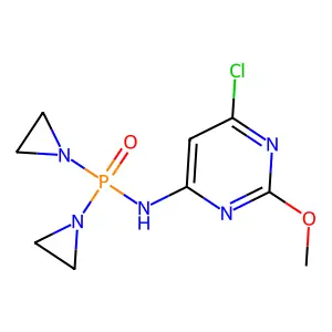 Phosphinic amide, P,P-bis(1-aziridinyl)-N-(6-chloro-2-methoxy-4-pyrimidinyl)- structure