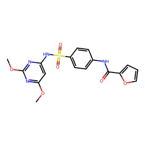 N-{4-[(2,6-dimethoxypyrimidin-4-yl)sulfamoyl]phenyl}furan-2-carboxamide structure