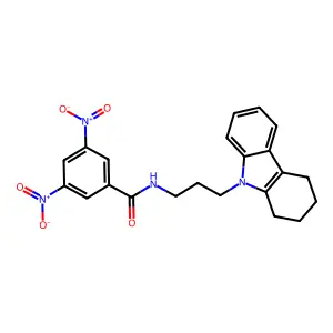 9-(3-(3,5-Dinitrobenzoylamino)propyl)-1,2,3,4-tetrahydrocarbazole structure