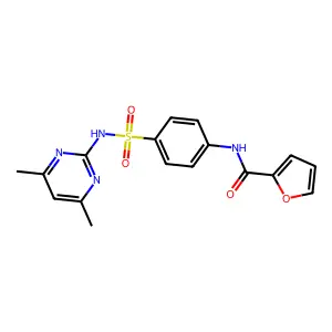 N-(4-{[(4,6-dimethyl-2-pyrimidinyl)amino]sulfonyl}phenyl)-2-furamide structure