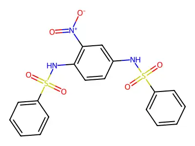N-[4-(benzenesulfonamido)-3-nitrophenyl]benzenesulfonamide structure