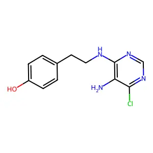 4-[2-[(5-Amino-6-chloropyrimidin-4-yl)amino]ethyl]phenol structure