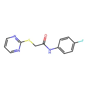 N-(4-fluorophenyl)-2-(2-pyrimidinylsulfanyl)acetamide structure