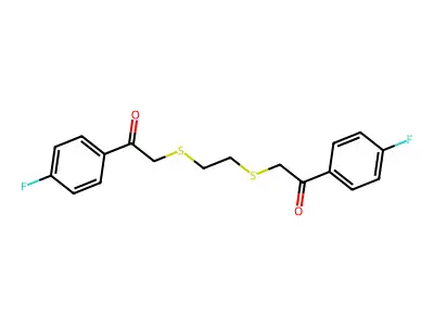 1-(4-fluorophenyl)-2-[(2-{[2-(4-fluorophenyl)-2-oxoethyl]sulfanyl}ethyl)sulfanyl]ethan-1-one structure