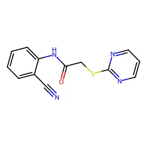 N-(2-Cyanophenyl)-2-(2-pyrimidinylthio)acetamide structure