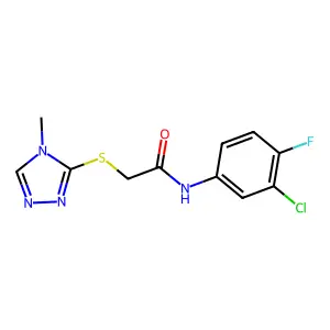 N-(3-Chloro-4-fluorophenyl)-2-[(4-methyl-4H-1,2,4-triazol-3-yl)sulfanyl]acetamide structure