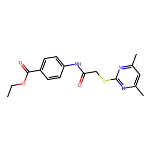 Ethyl 4-({[(4,6-dimethylpyrimidin-2-yl)sulfanyl]acetyl}amino)benzoate structure