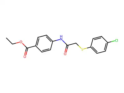 Ethyl 4-(2-((4-chlorophenyl)thio)acetamido)benzoate structure