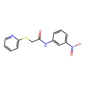 N-(3-nitrophenyl)-2-(pyridin-2-ylsulfanyl)acetamide structure