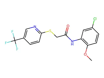 N-(5-Chloro-2-methoxyphenyl)-2-[[5-(trifluoromethyl)-2-pyridinyl]thio]acetamide structure