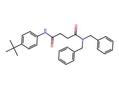 N',N'-dibenzyl-N-(4-tert-butylphenyl)butanediamide structure