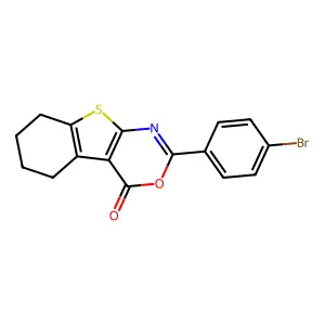 2-(4-bromophenyl)-5,6,7,8-tetrahydro-4H-[1]benzothieno[2,3-d][1,3]oxazin-4-one structure