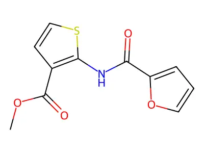 Methyl 2-(furan-2-carboxamido)thiophene-3-carboxylate structure