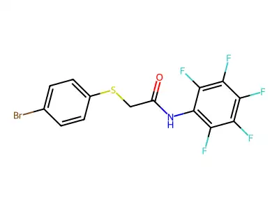 N1-(2,3,4,5,6-pentafluorophenyl)-2-[(4-bromophenyl)thio]acetamide structure