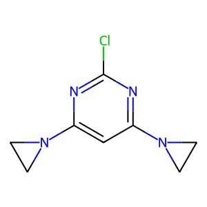 Pyrimidine, 4,6-bis(1-aziridinyl)-2-chloro- structure