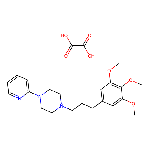 Piperazine, 1-(2-pyridyl)-4-(3-(3,4,5-trimethoxyphenyl)propyl)-, oxalate (1:1) structure