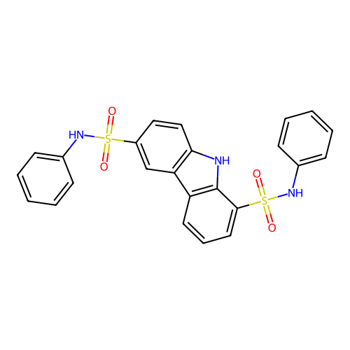 9H-Carbazole-1,6-disulfonamide, N,N'-diphenyl- structure