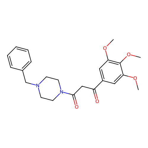 Piperazine, 1-benzyl-4-((3,4,5-trimethoxybenzoyl)acetyl)- structure