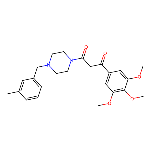 Piperazine, 1-(m-methylbenzyl)-4-((3,4,5-trimethoxybenzoyl)acetyl)- structure