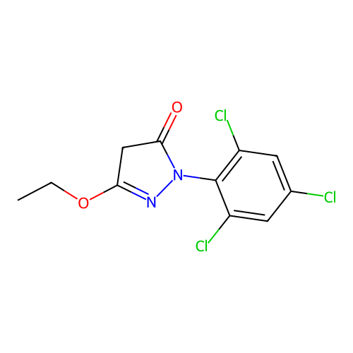 5-ethoxy-2-(2,4,6-trichlorophenyl)-2,4-dihydro-3H-pyrazol-3-one structure