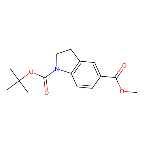 1-(1,1-Dimethylethyl) 5-methyl 2,3-dihydro-1H-indole-1,5-dicarboxylate structure
